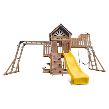 Lifespan Kids Kensington Swing Set, Monkey Bars & Play Centre with 2.2m Slide Yellow