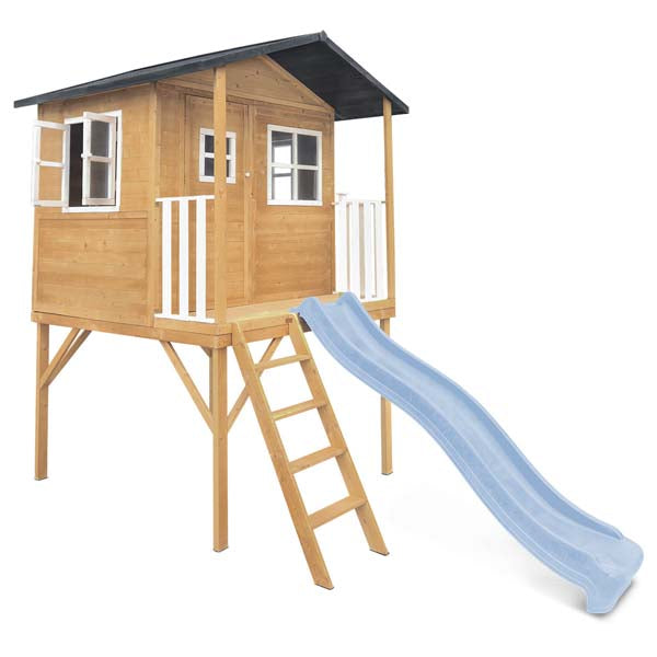 Lifespan Kids Burleigh Cubby House with 2.2m Slide Pastel Blue