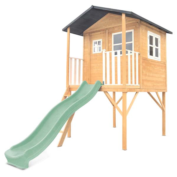 Lifespan Kids Burleigh Cubby House with 2.2m Slide Pastel Green