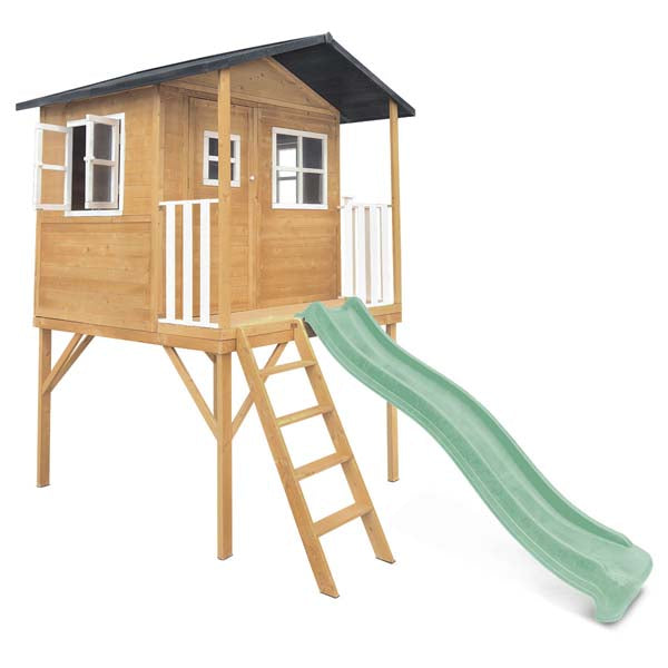Lifespan Kids Burleigh Cubby House with 2.2m Slide Pastel Green