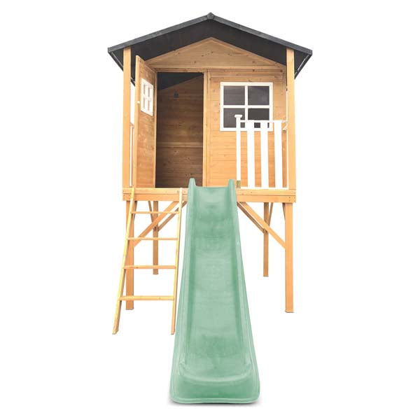 Lifespan Kids Burleigh Cubby House with 2.2m Slide Pastel Green