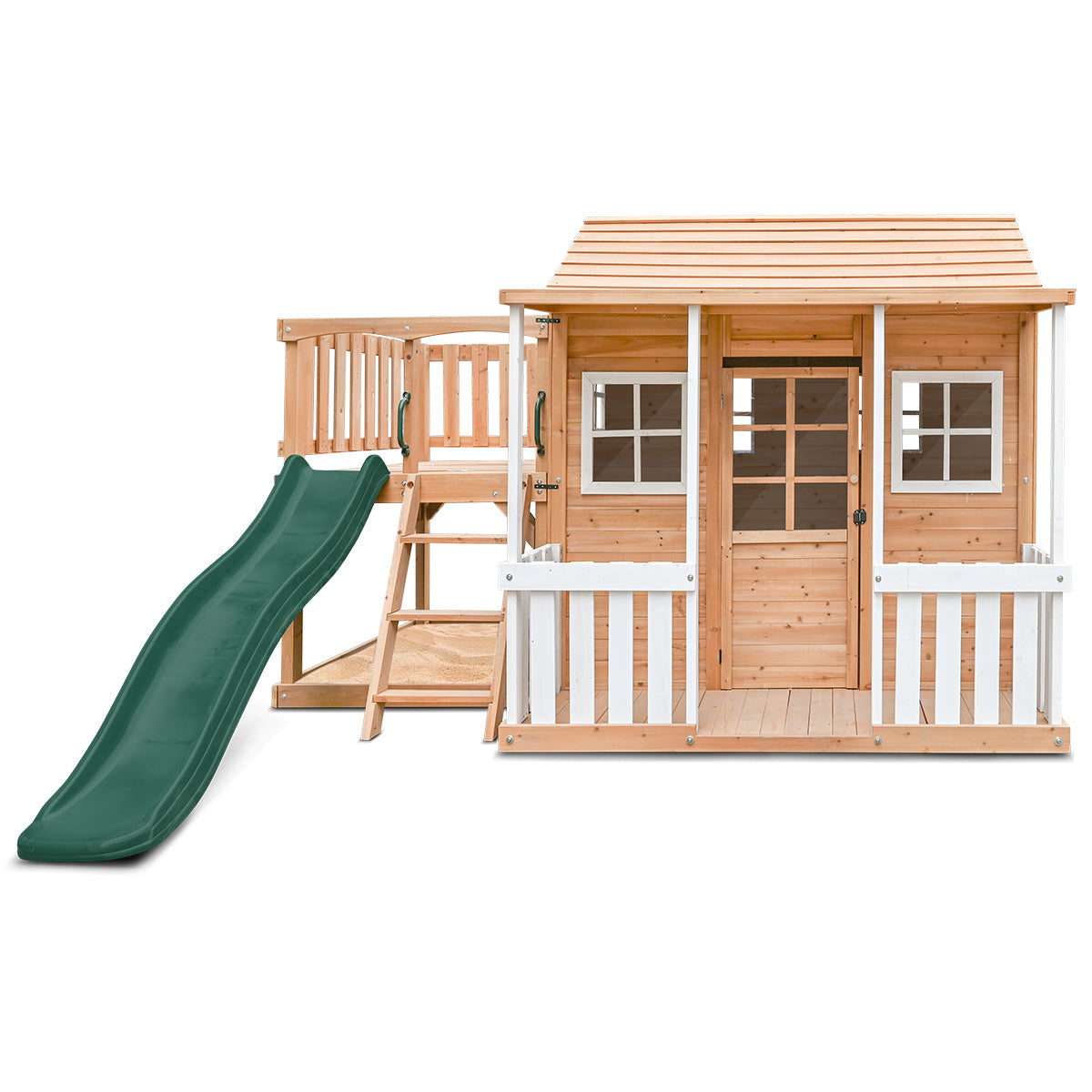 Lifespan Kids Finley Cubby House with 1.8m Green Slide