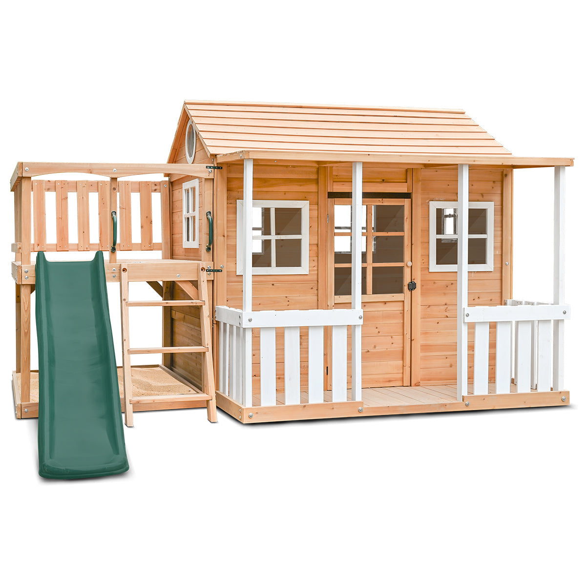 Lifespan Kids Finley Cubby House with 1.8m Green Slide