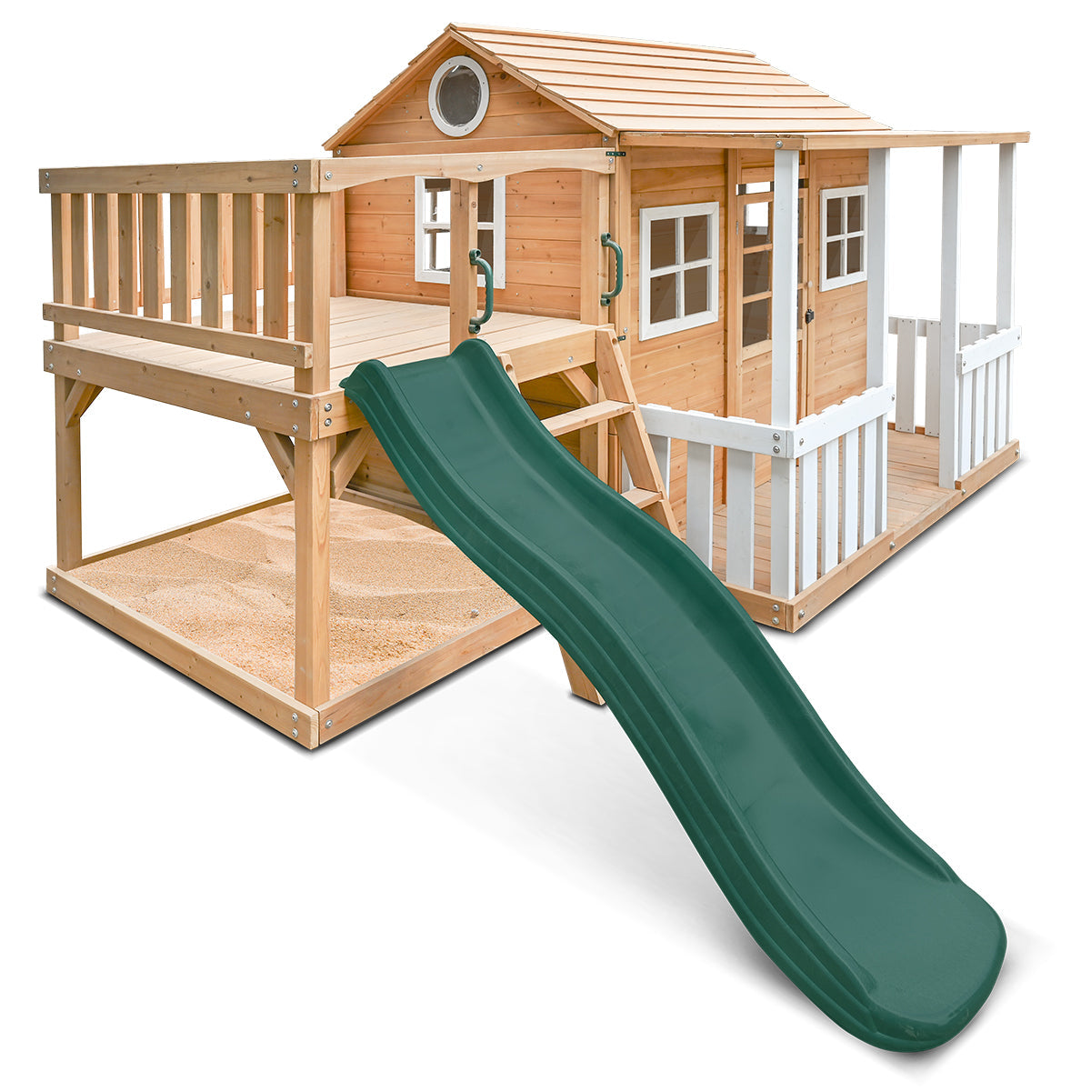 Lifespan Kids Finley Cubby House with 1.8m Green Slide