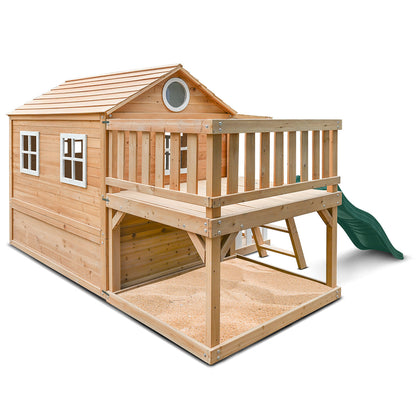 Lifespan Kids Finley Cubby House with 1.8m Green Slide