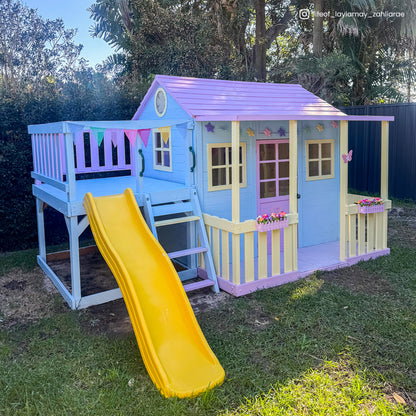 Lifespan Kids Finley Cubby House with 1.8m Slide Yellow