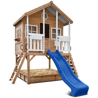 Lifespan Kids Winchester Cubby House Elevated 1.2m ,with 2.2m Slide Blue