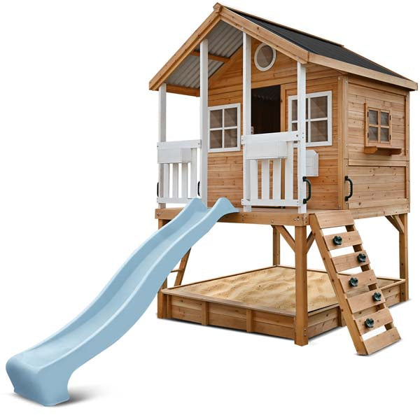 Lifespan Kids Winchester Cubby House Elevated 1.2m with 2.2m Slide Pastel Blue