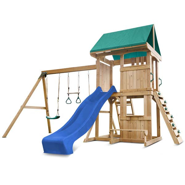 Lifespan Kids Carindale Swing Set & Play Centre with 2.2m Slide Blue