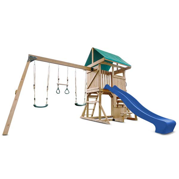 Lifespan Kids Carindale Swing Set & Play Centre with 2.2m Slide Blue