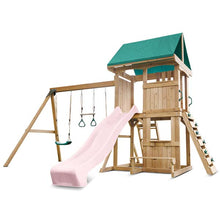 Lifespan Kids Carindale Swing Set & Play Centre with 2.2m Slide Pastel Pink