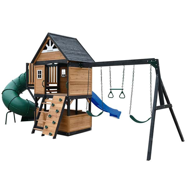 Lifespan Kids Claremont Swing Set & Play Centre with 2.2m Slide Blue