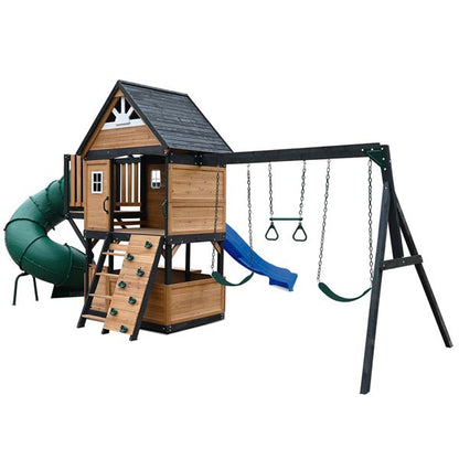 Lifespan Kids Claremont Swing Set & Play Centre with 2.2m Slide Blue