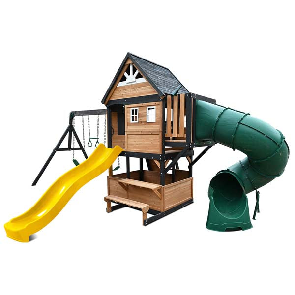 Lifespan Kids Claremont Swing Set & Play Centre with 2.2m Slide Yellow