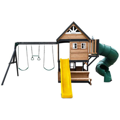 Lifespan Kids Claremont Swing Set & Play Centre with 2.2m Slide Yellow