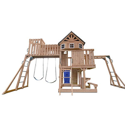 Lifespan Kids Kensington Swing Set, Monkey Bars & Play Centre with 2.2m Slide Blue
