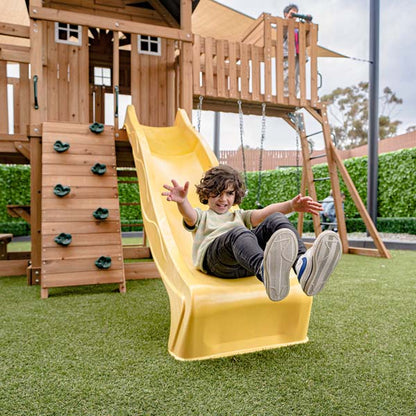 Lifespan Kids Kensington Swing Set, Monkey Bars & Play Centre with 2.2m Slide Yellow