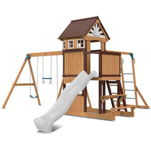 Lifespan Kids Meer Brook Swing Set, Monkey Bars & Play Centre with 2.2m Slide White