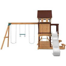 Lifespan Kids Meer Brook Swing Set, Monkey Bars & Play Centre with 2.2m Slide White