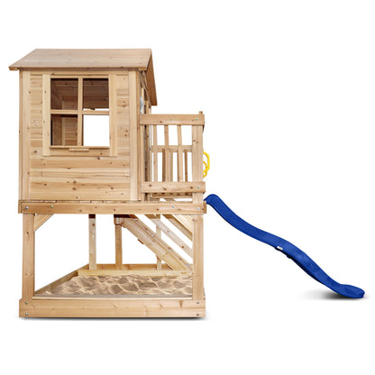 Lifespan Kids Silverton Cubby House Play Centre With 1.8m Blue Slide
