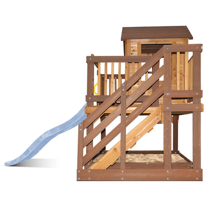 Lifespan Kids Silverton Cubby House with 1.8m Slide (Pastel Blue)