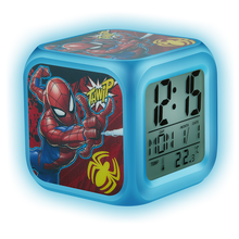Marvel Spiderman Cube Alarm Clock Led Lights