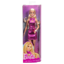 Barbie Doll Metallic Pink Minidress With Heart Cut-Out Blond Hair