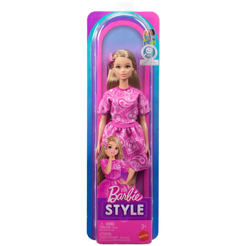 Barbie Fashionistas Style Doll #249 in Pink Paisley Blonde Hair