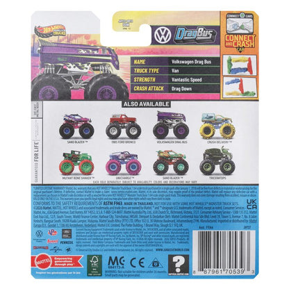 Hot Wheels Monster Trucks  1:64 Scale Die-Cast Toy  Volkswagen Drag Bus