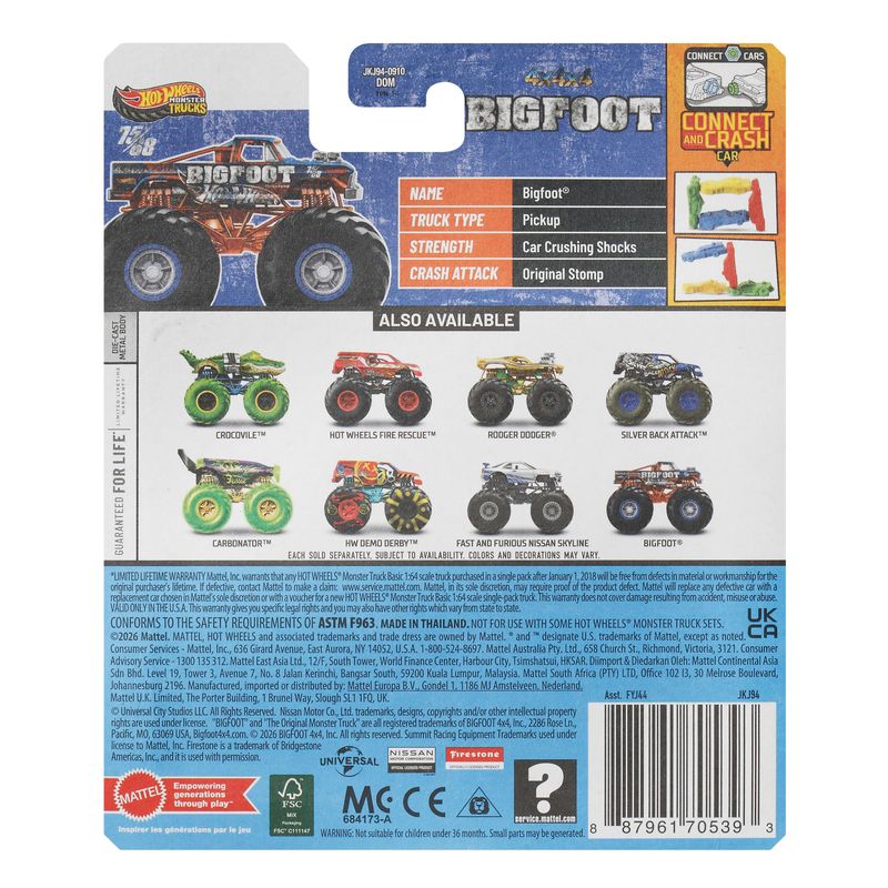 Hot Wheels Monster Truck 1:64 Diecast BigFoot