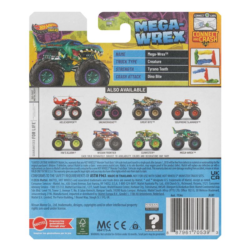 Hot Wheels Monster Truck 1:64 Diecast Mega-Wrex