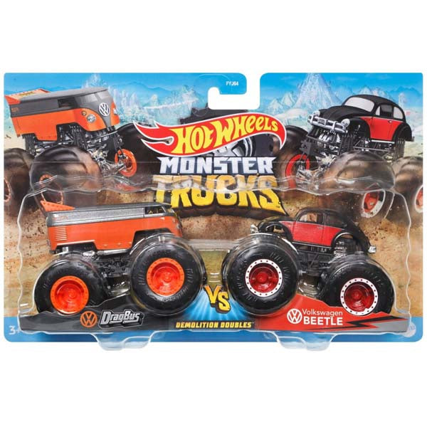 Hot Wheels Monster Trucks 1:64 Dragbus & Volkswagen Beetle