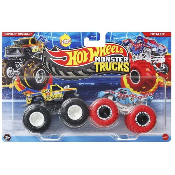 Hot Wheels Monster Trucks Vehicle Ramblin' Wrecker VS Totaled