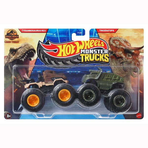 Hot Wheels Monster Trucks Vehicle Tyrannosaurus Rex VS Triceratops