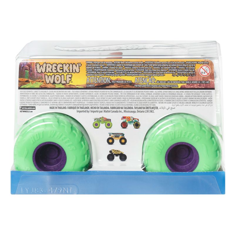 Hot Wheels Monster Trucks Oversized Toy Vehicle Wreckin Wolf
