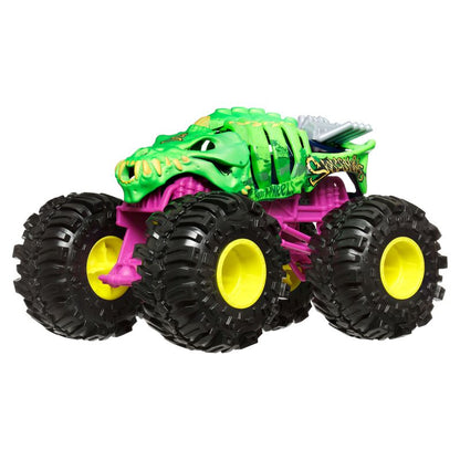 Bigger wheels, bigger stunts, and bigger action with Hot Wheels Skelesaurus.