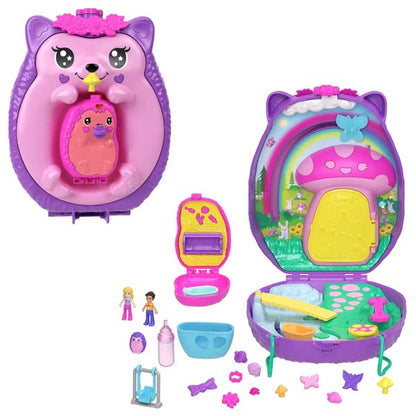 Polly Pocket Large Wearable Compact Hedgehog Mom And Baby