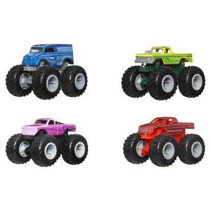 Hot Wheels Monster Trucks 4-Pack  Set of 4 1:64 Scale Toy Trucks with Giant Wheels