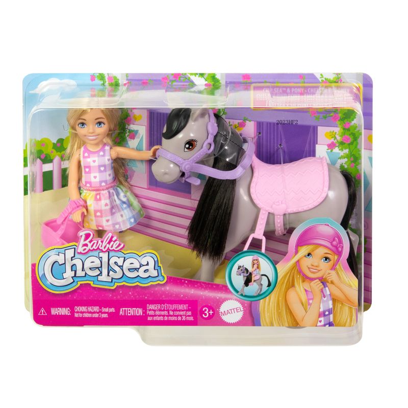 Barbie Chelsea & Pony Doll Set with Helmet and Saddle – Toys