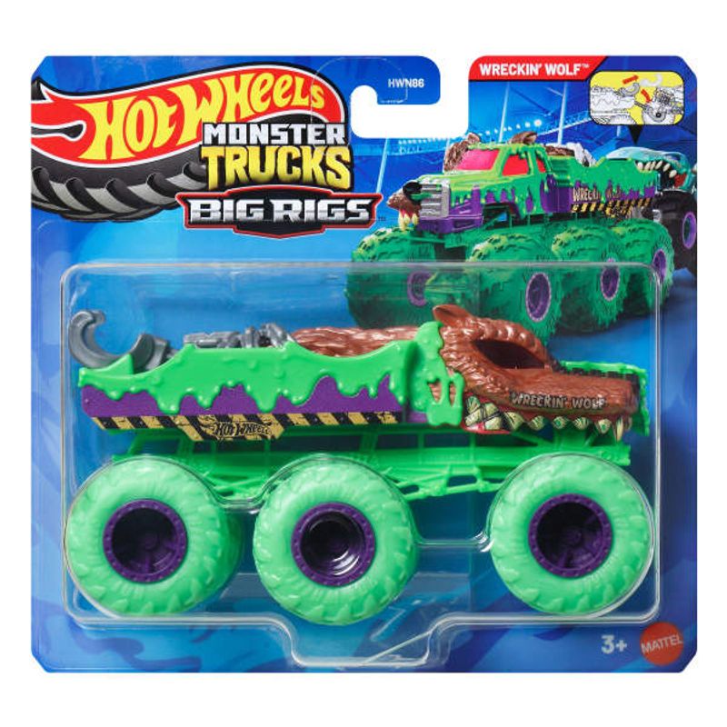 Hot Wheels Monster Trucks Big Rigs Wreckin Wolf