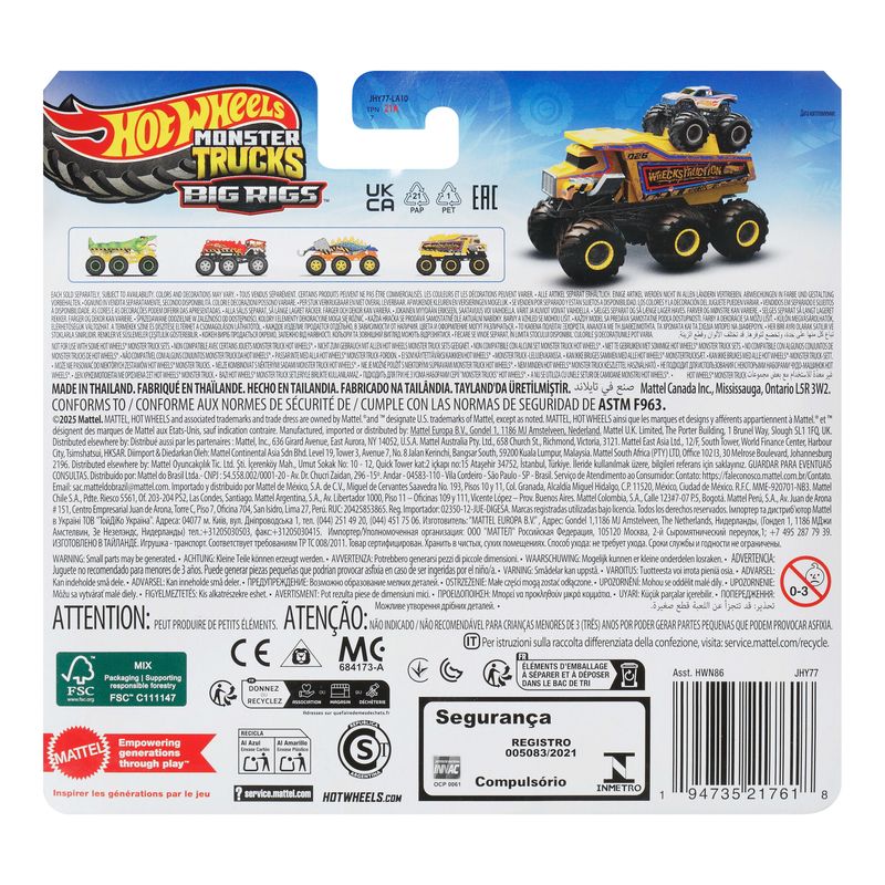 Hot Wheels Monster Trucks Big Rigs Wreckstruction Vehicle