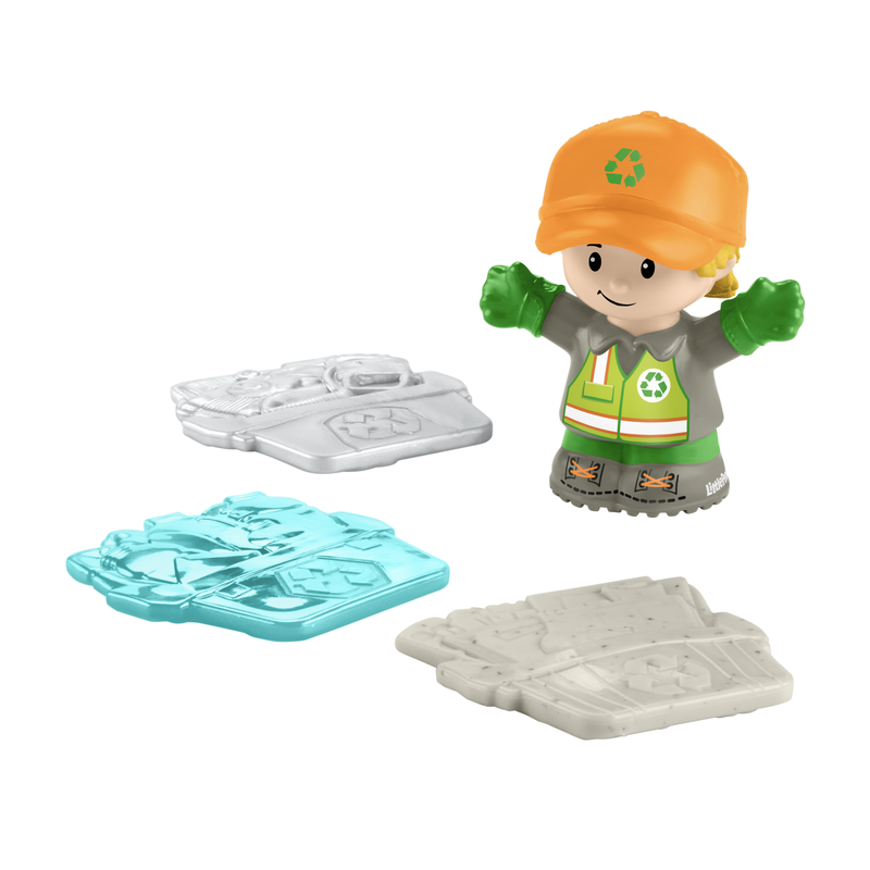 Fisher-Price Little People Recycling Truck Musical Toddler Garbage Toy Set