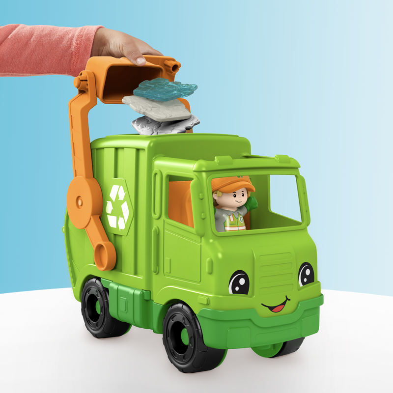 Fisher-Price Little People Recycling Truck Musical Toddler Garbage Toy Set