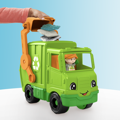 Fisher-Price Little People Recycling Truck Musical Toddler Garbage Toy Set