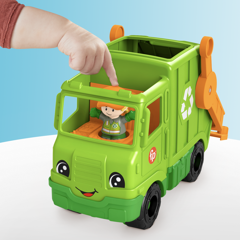 Fisher-Price Little People Recycling Truck Musical Toddler Garbage Toy Set