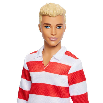 Barbie Fashionistas Ken Doll #241 in Red Striped Top