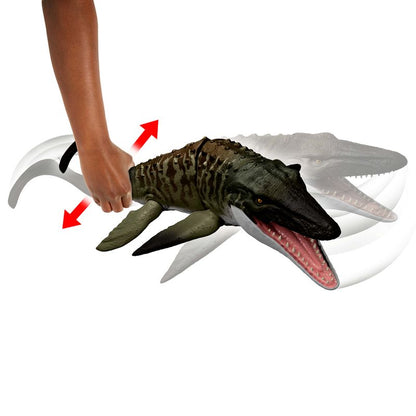 Jurassic World Rebirth Bite N Blast Mosasaurus Action Figure and Mini Dilophosaurus