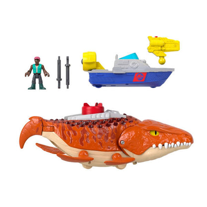 Fisher-Price Imaginext Jurassic World Rebirth Aquachomp Chase Mosasaurus Dinosaur Toy Playset