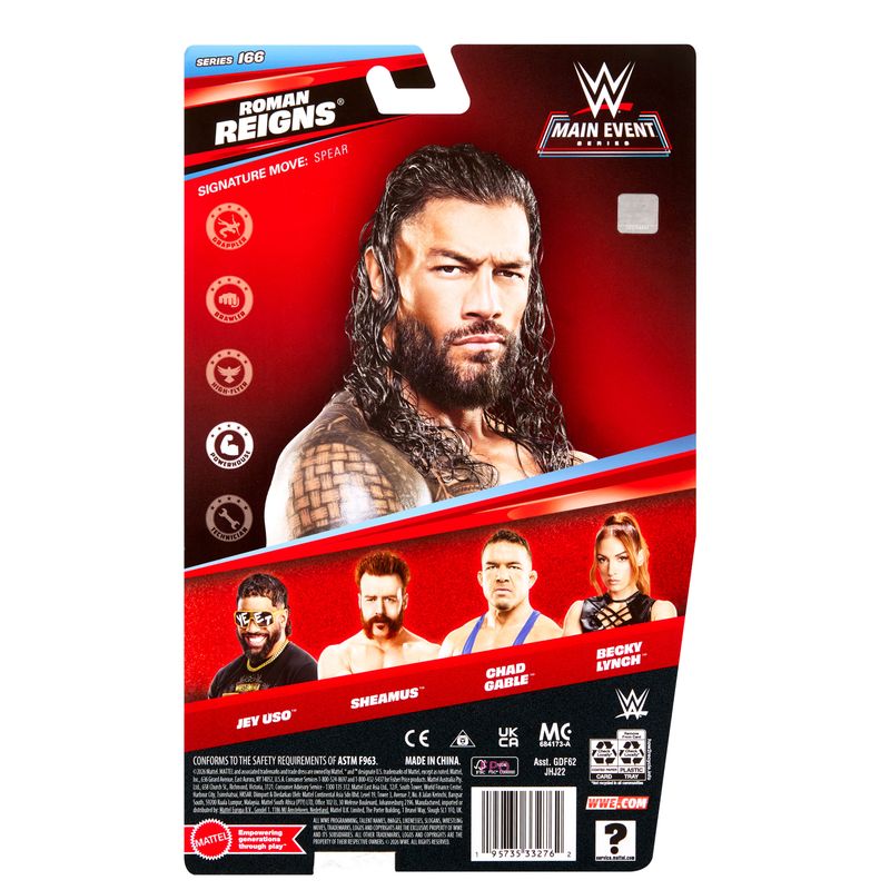 WWE Roman Reigns Action Figure, Main Event Series #166, 6" Collectible