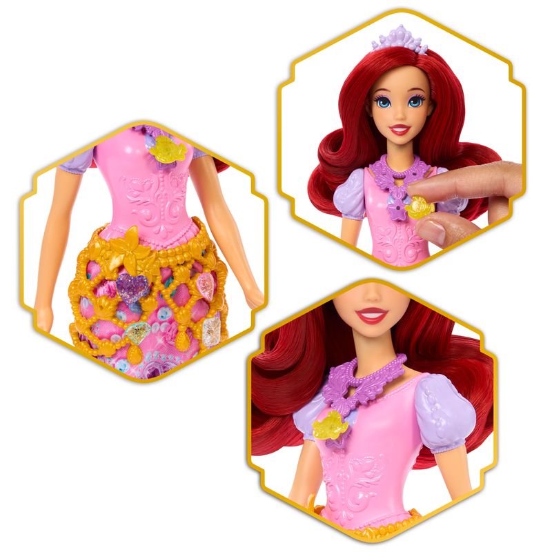 Disney Princess Jewel Reveal Ariel Fashion Doll w/ 8 Surprises Including Gem Box & 10 Accessories